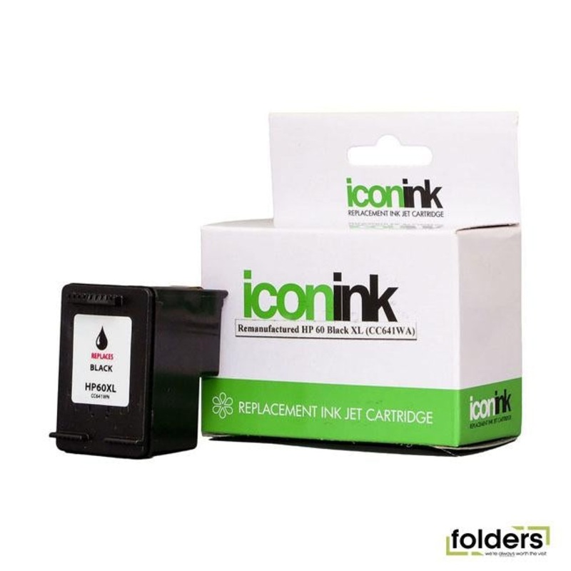 Icon Remanufactured HP 60 Black XL Ink Cartridge (CC641WA)