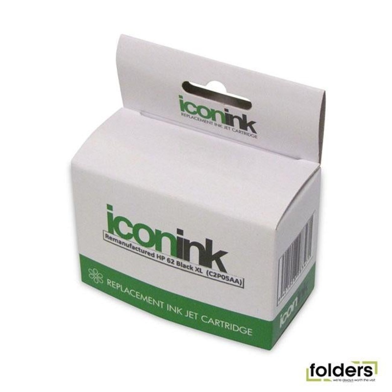 Icon Remanufactured HP 62 Black XL Ink Cartridge (C2P05AA)