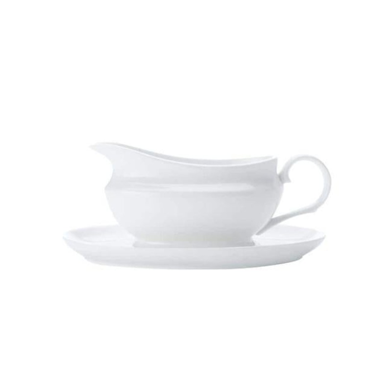 White Basics Gravy Boat & Saucer 550ML