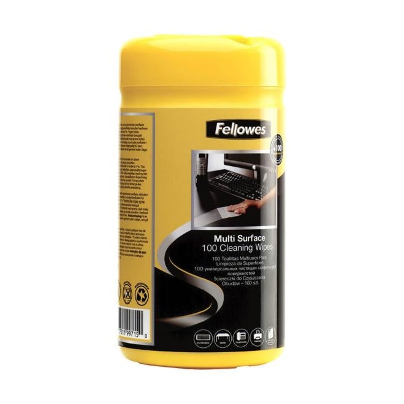 Fellowes Surface Cleaning 100 Wipe Tub