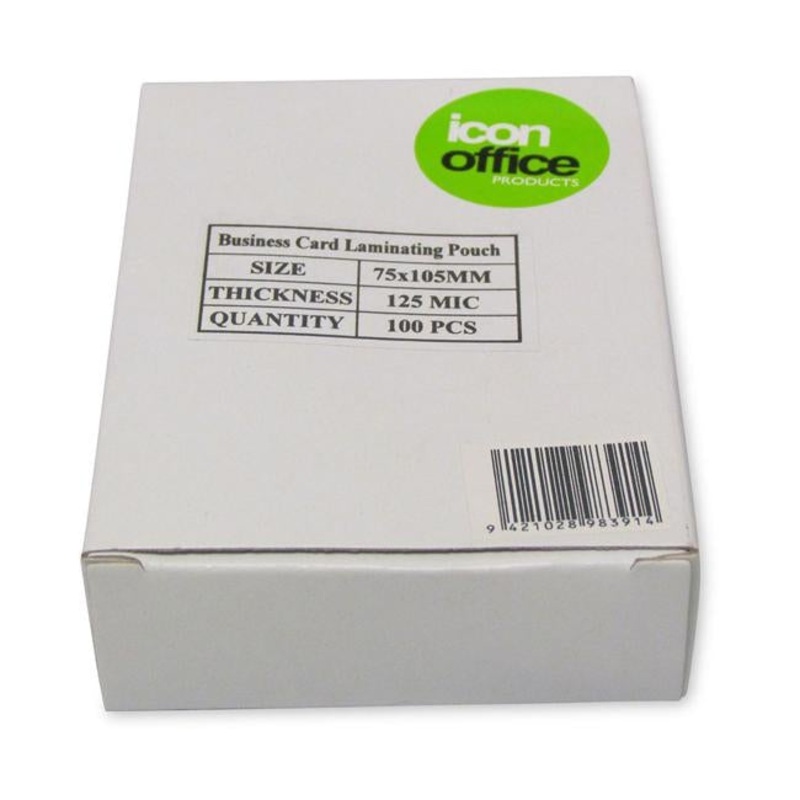 Icon Laminating Pouches ID Card Gloss 125mic Pack of 100