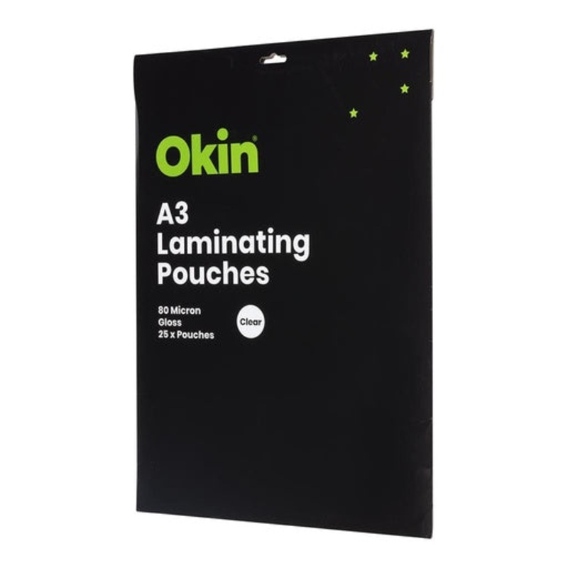 Okin Laminating Pouches A3 Gloss 80mic Pack of 25