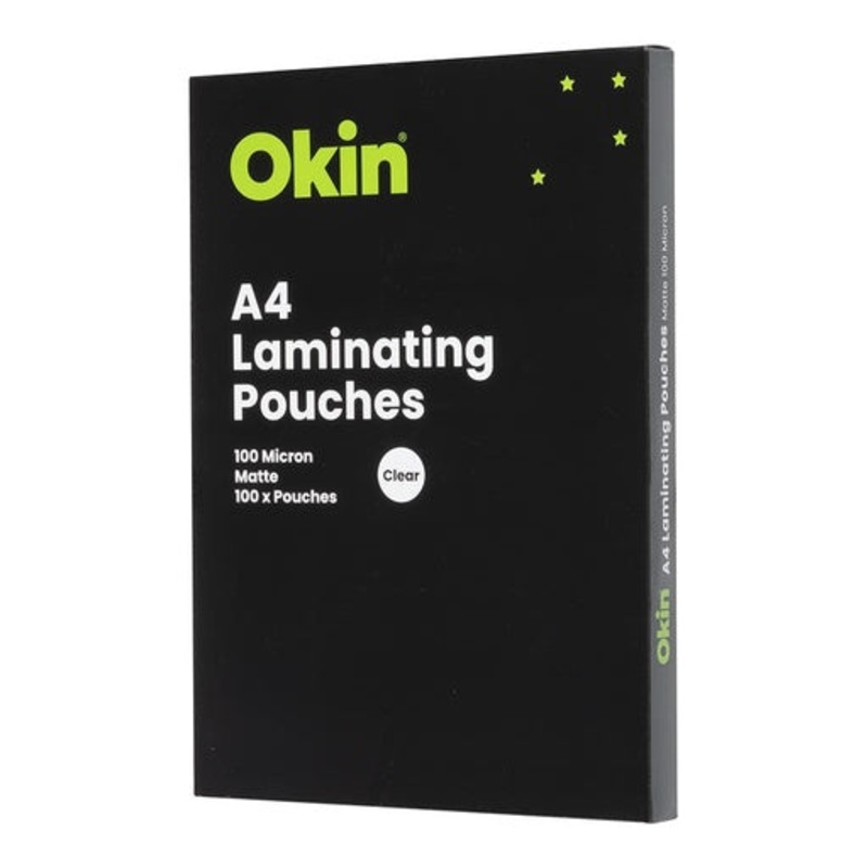 Okin Laminating Pouches A4 Matte 100mic Pack of 100