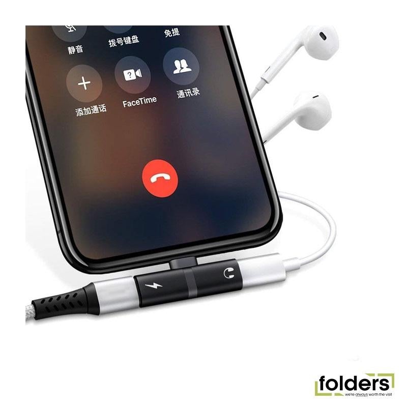 PROMATE 2-in-1 Audio & Charging Adaptor for iPhone