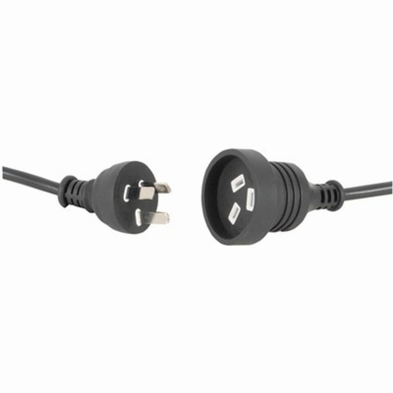 10m Black Mains Extension Cable