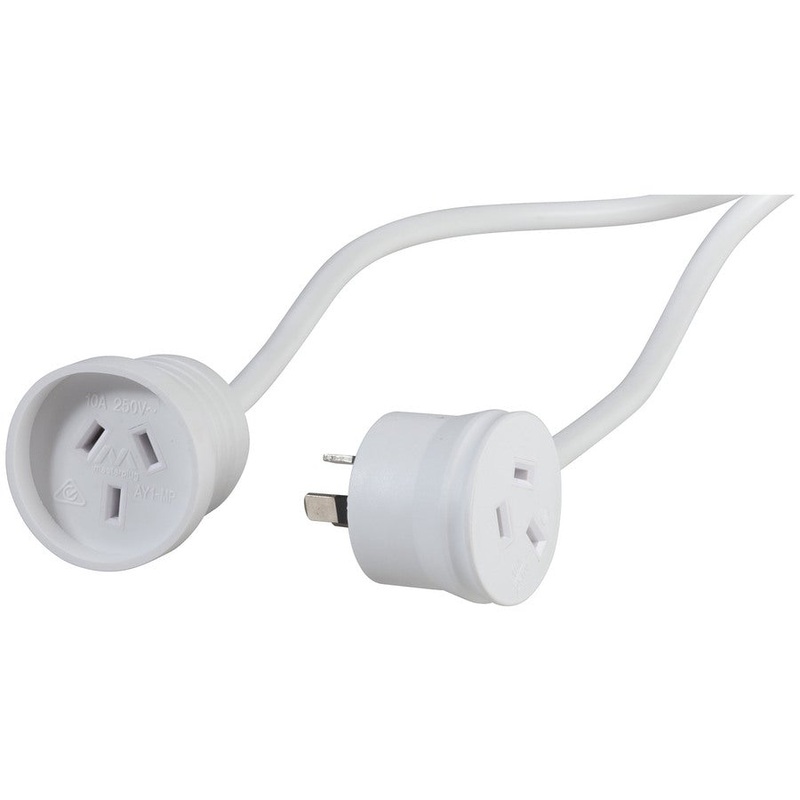 3m White Piggyback Plug Extension Cable