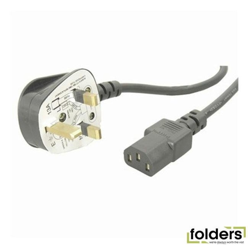 3pin uk plug to iec c13 female - 1.8m