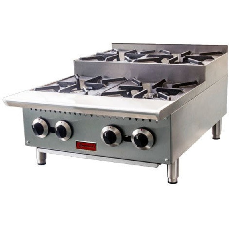 Omcan - 24 Step Up Stainless Steel Hot Plate with 4 Burners - 47383