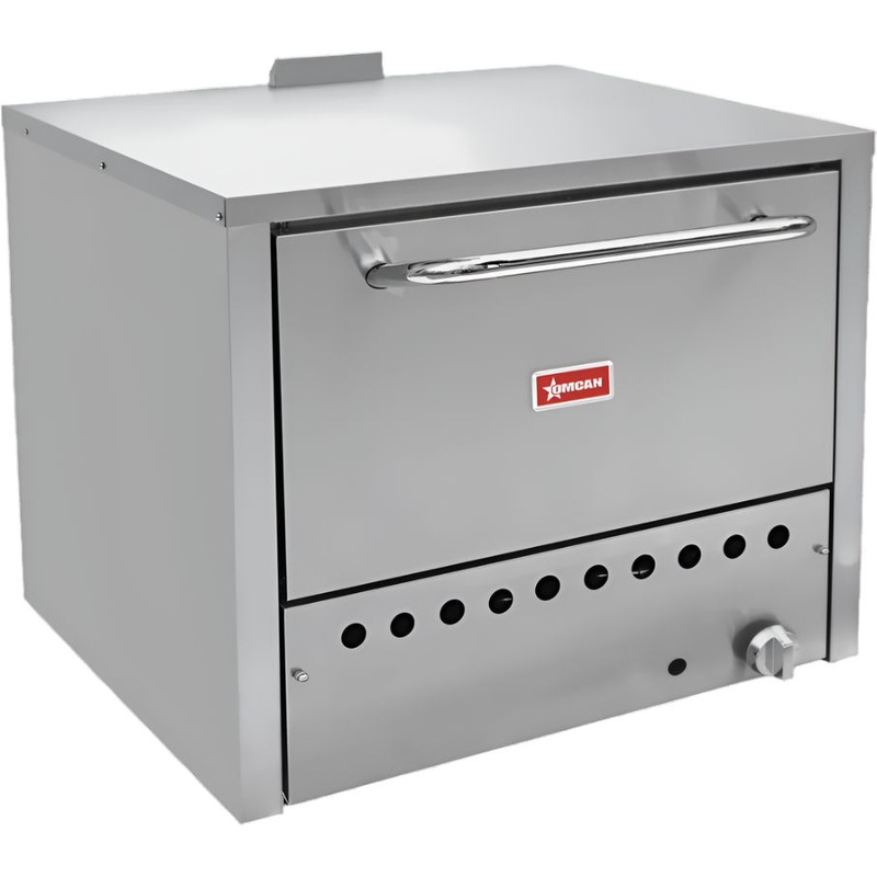Omcan - 31.5" x 19.6" x 14.2" Natural Gas Single Chamber Countertop Pizza Oven - 48082