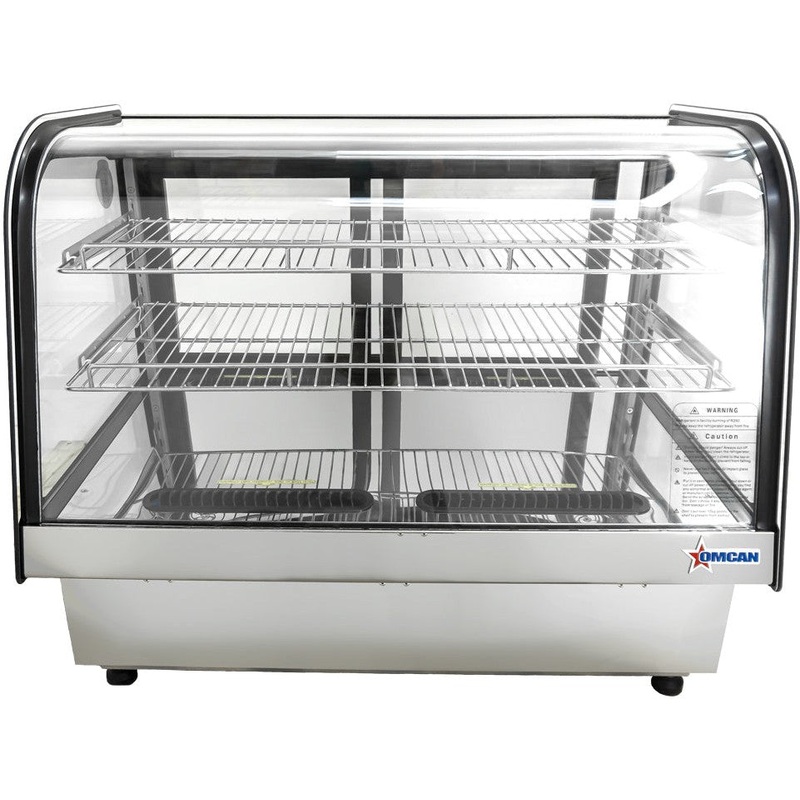 Omcan - 35" Drop-in Curve Glass Refrigerated Showcase With 3.95 Cu.Ft. Capacity - 48887