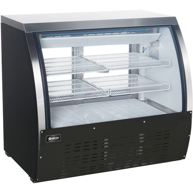 Omcan - 36 Floor Refrigerated Showcase with Black Coated Steel Exterior - 50082