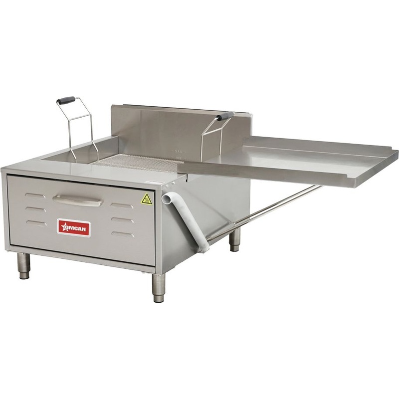 Omcan - 40 lbs Natural Gas Countertop Donut/Funnel Cake Deep Fryer - 48102
