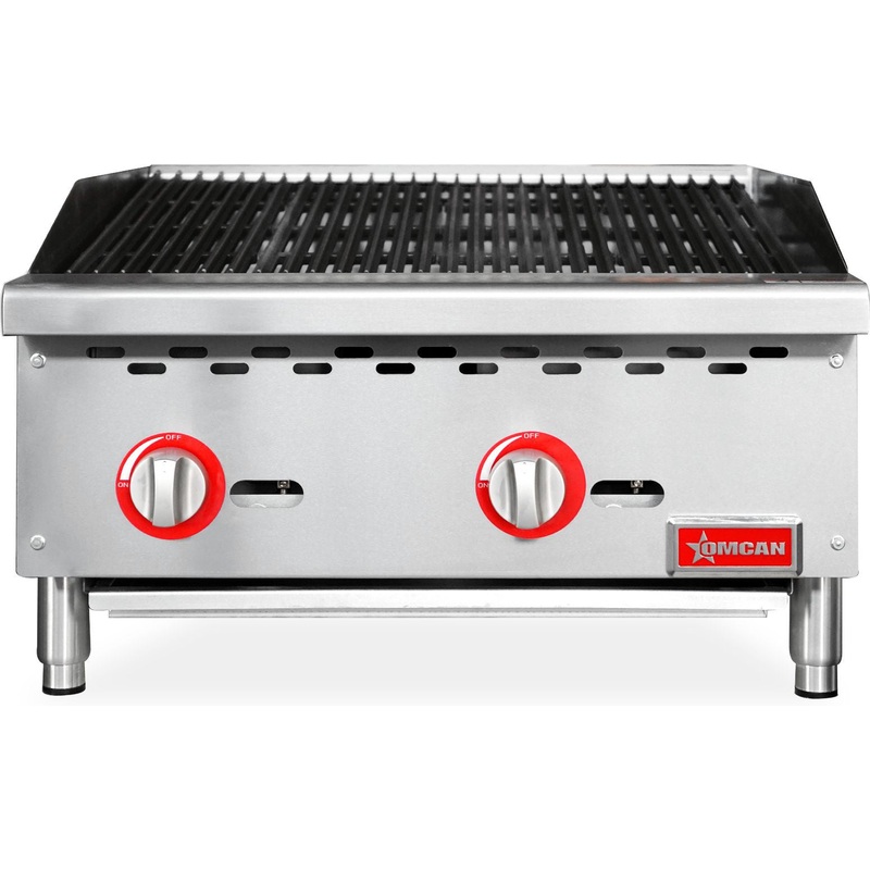 Omcan - 24 Radiant Gas Charbroiler with 2 Natural Gas Burner with Propane Conversion Kit - 47377