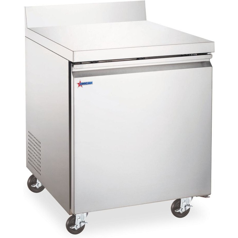 Omcan - 27" Stainless Steel Double Door Worktop Refrigerator with Backsplash - 50095