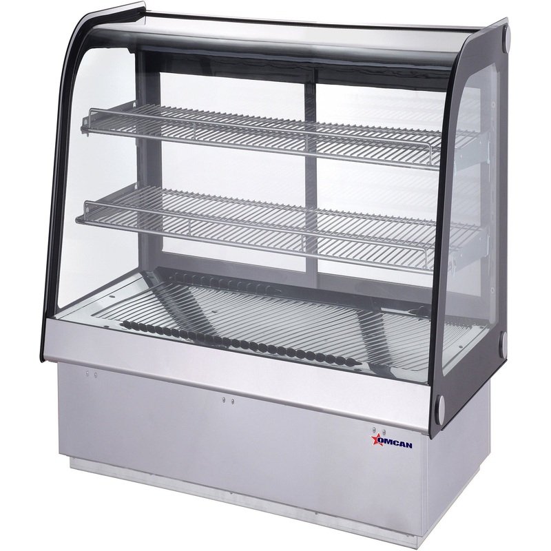 Omcan - 28" Stainless Steel Countertop Drop-in Curved Glass Refrigerated Display Showcase - 47560