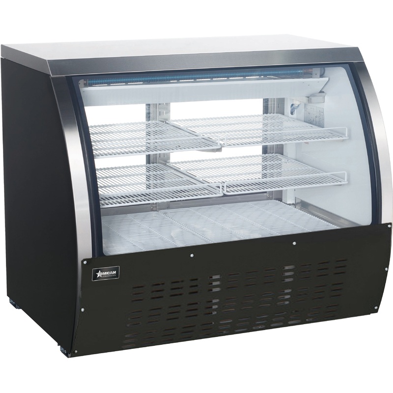 Omcan - 47 Floor Refrigerated Showcase with Black Coated Steel Exterior - 50077