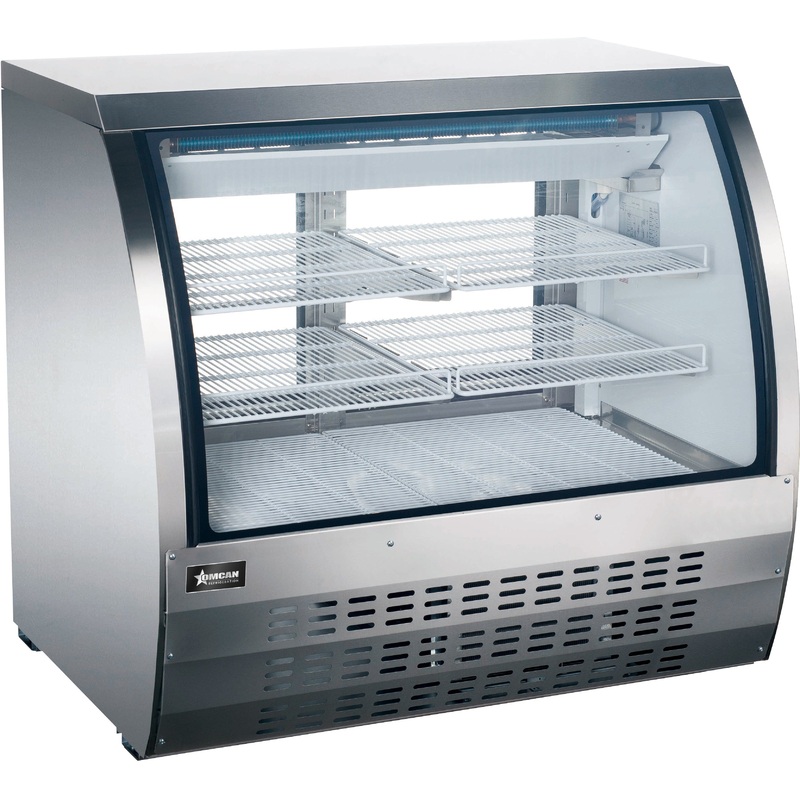 Omcan - 47 Floor Refrigerated Showcase with Stainless Steel Exterior - 50079