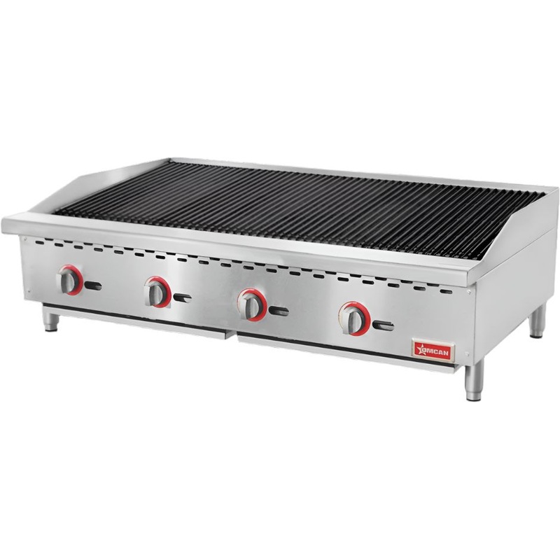 Omcan - 48" Countertop Radiant Gas Charbroiler with 4 Burner - 47766