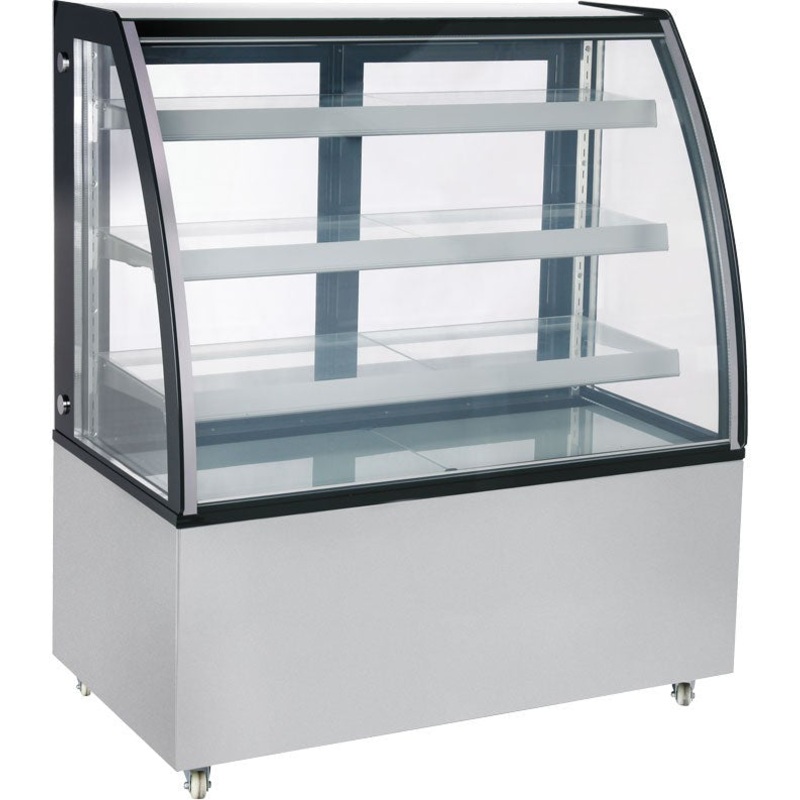 Omcan - 48" Curved Glass Floor Refrigerated Display Case - 44502