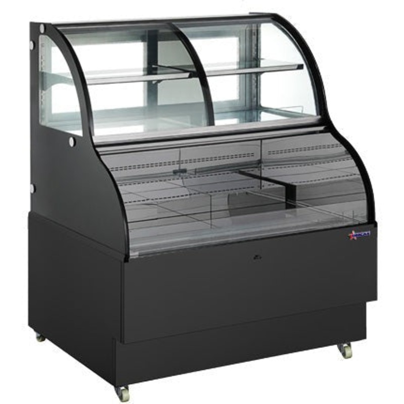 Omcan - 48" Dual Service Open Refrigerated Floor Display Case With 16.5 Cu.Ft Capacity - 47277