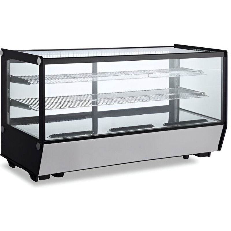Omcan - 60 Square Glass Countertop Refrigerated Showcase with 252 L Capacity - 47424