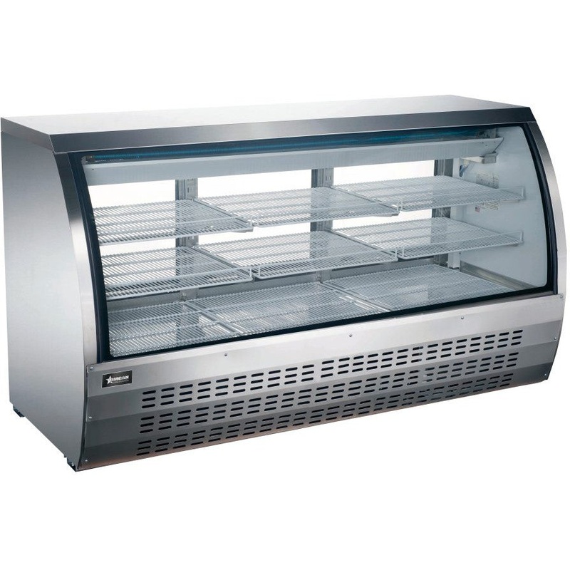 Omcan - 64 Floor Refrigerated Showcase with Stainless Steel Exterior - 50085