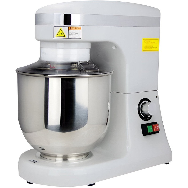 Omcan - 7 QT Gray Countertop Planetary Mixer with Guard - 44475