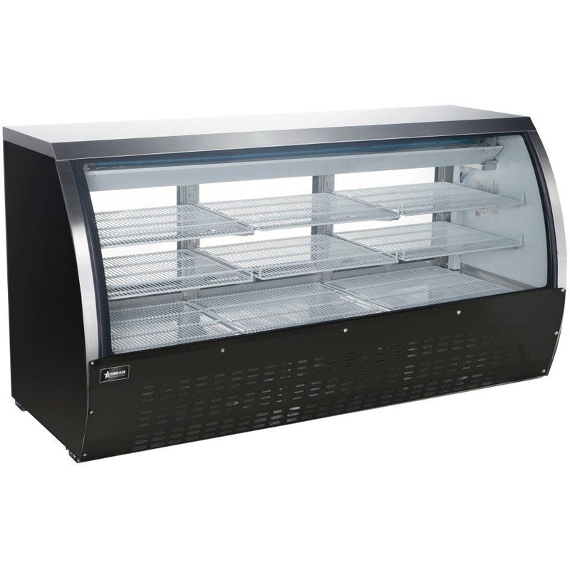 Omcan - 82 Floor Refrigerated Showcase with Black Coated Steel Exterior - 50078