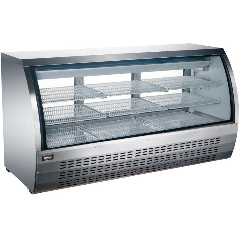 Omcan - 82 Floor Refrigerated Showcase with Stainless Steel Exterior - 50080