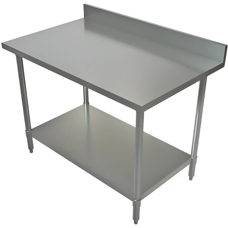 Tarrison - 36" x 24" Work Table with Stainless Steel Undershelf & 6" Backsplash - SWT6B-2436