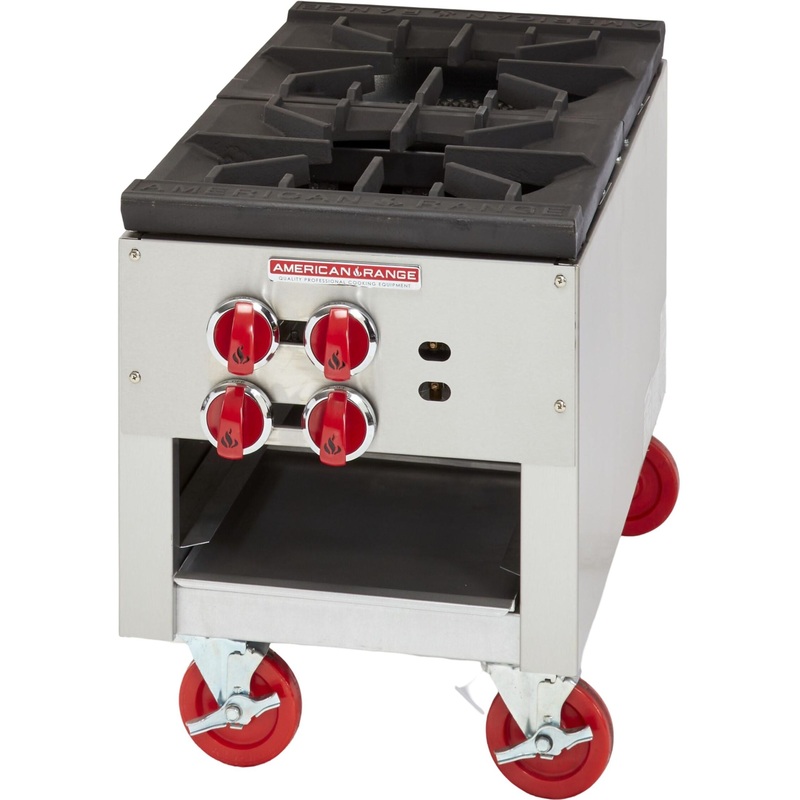 American Range - 18" Heavy Duty Stock Pot Stoves With two 3-Ring Burners, Stainless Steel - ARSP-18-2