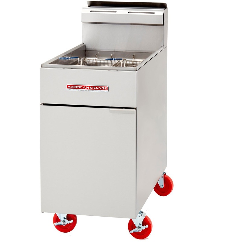American Range - 19.5" High Efficiency Gas Fryer with 4 Burners, Stainless Steel - AF-75