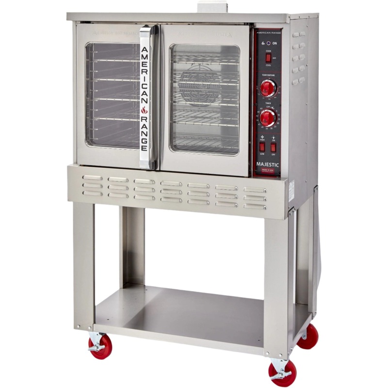 American Range - 40" Majestic Convection Oven Gas Single Deck, 2 Burners with Manual Controls and Solid Doors, Stainless Steel - MSD-1