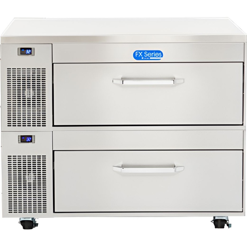 Randell - 43.2" Stainless Steel Flexible Refrigerator/Freezer Work Table With 2 Drawer - FX-2WSA-290 (Special Order 4-6 Weeks)