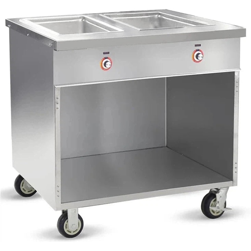 FWE - 120V 34.25" Hot Food Table with 2 Wells & Undershelf - HLC-2W6-1-DRN (Special Order 4-6 weeks)