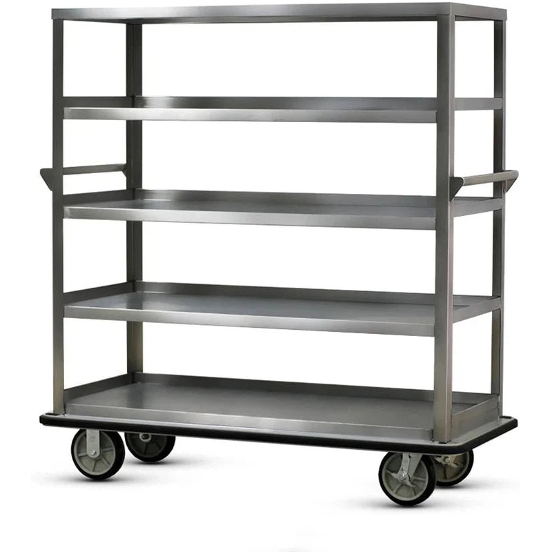 FWE - 1600 lbs Capacity Stainless Flat Edges Queen Mary Cart with 6 Levels - UC-609-62 (Special Order 4-6 weeks)