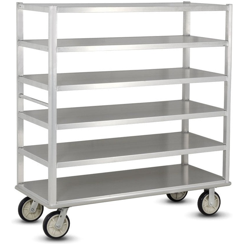 FWE - 2000 lbs Capacity, Aluminum Queen Mary Cart with 6 Levels and Flat Up Edges - UCU-60-609AL (Special Order 4-6 weeks)