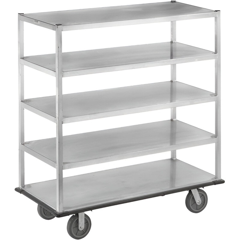 FWE - 75" Aluminum Queen Mary Cart with 5 Levels and Flat Up Edges - UCU-72-512AL (Special Order 4-6 weeks)