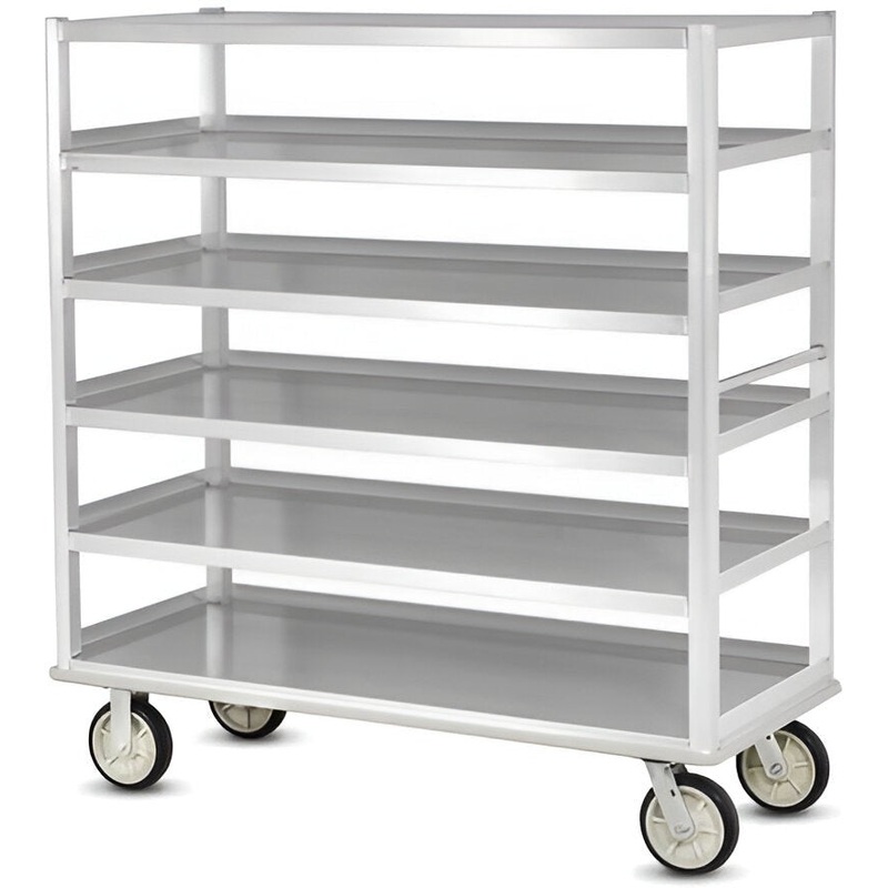 FWE - 75" Aluminum Queen Mary Cart with 6 Levels and Flat Edges - UC-72-609AL (Special Order 4-6 weeks)