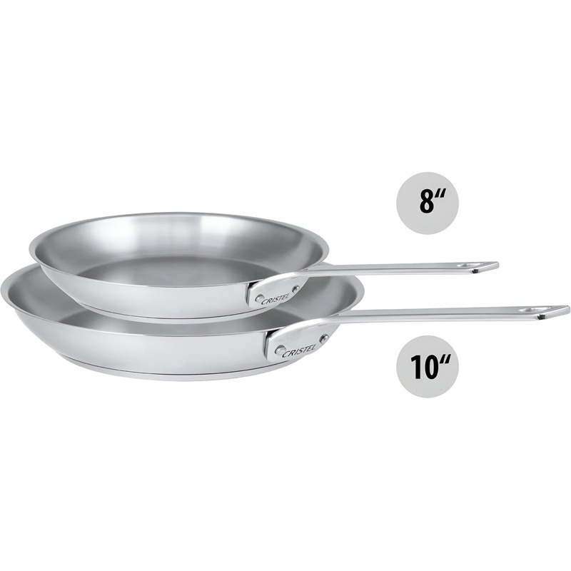 Cristel - 1826 Collection, 2 Stainless Steel Frying Pans Set - ST2PMV