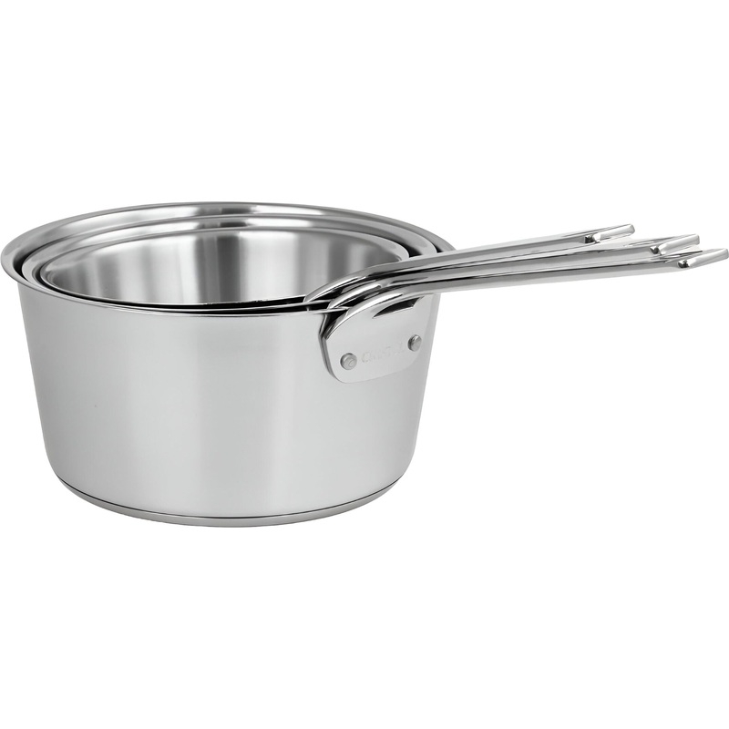 Cristel - 1826 Collection, Three Saucepans Set With Glass Lids - S3CMVK