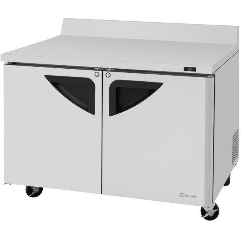 Turbo Air - Super Deluxe 48" Worktop Refrigerator with 2 Solid Doors - TWR-48SD-N