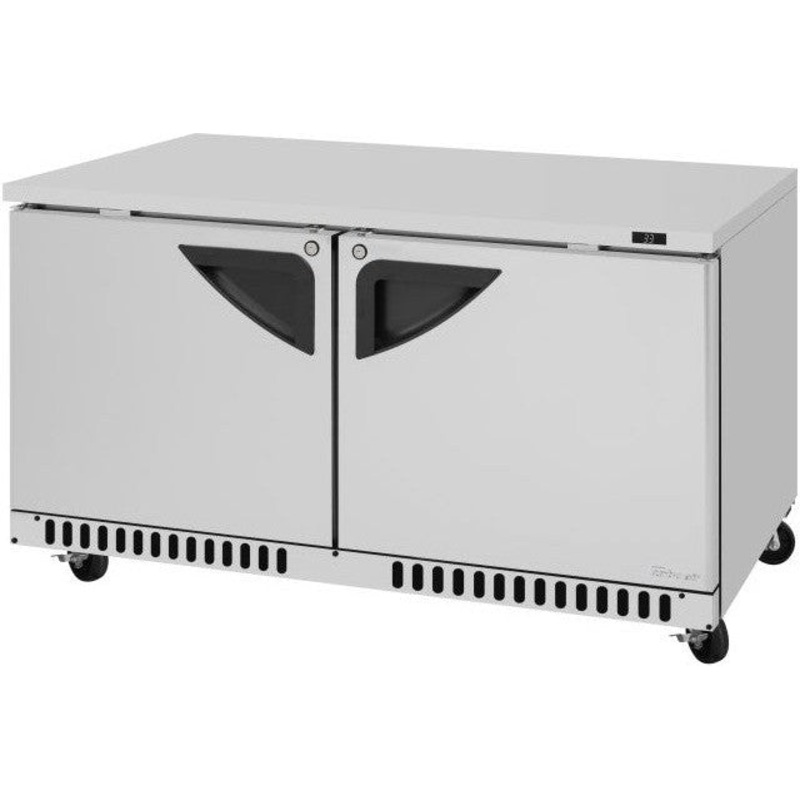 Turbo Air - Super Deluxe 60" Undercounter Refrigerator with Front Breathing Airflow and 2 Solid Doors - TUR-60SD-FB-N