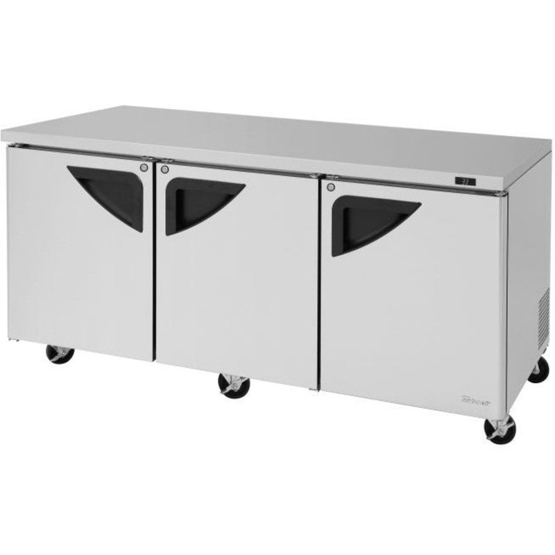 Turbo Air - Super Deluxe 72" Undercounter Refrigerator with 3 Solid Doors - TUR-72SD-N
