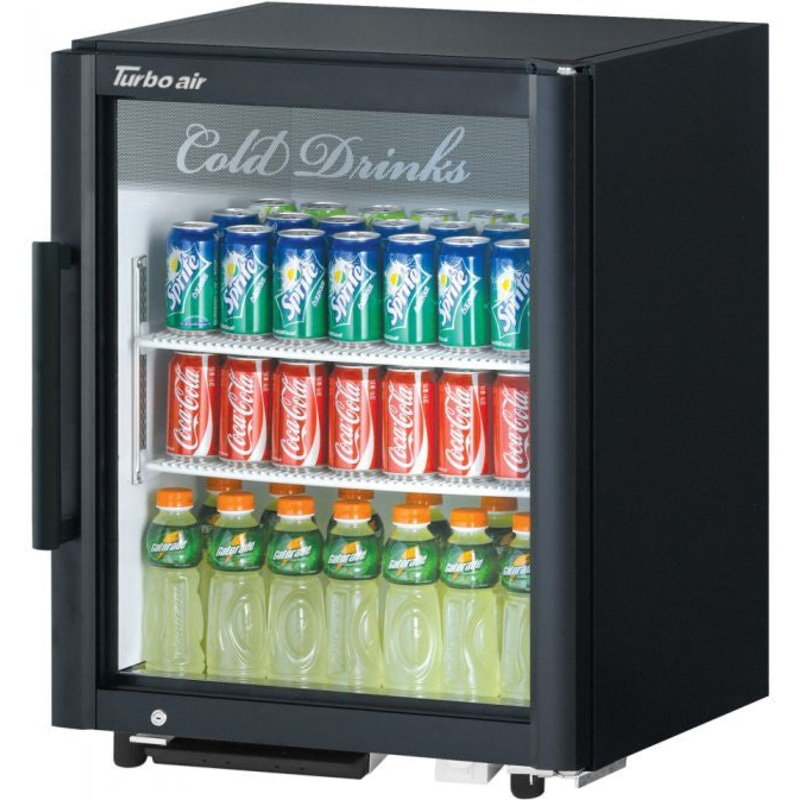 Turbo Air - 25" Super Deluxe Black Countertop Display Refrigerator with Swing Door - TGM-5SDB-N6