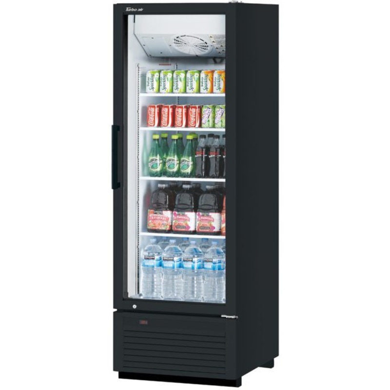 Turbo Air - 27" Black Refrigerated 1 Swing Glass Door Merchandiser - TGM-23SDHB-N6