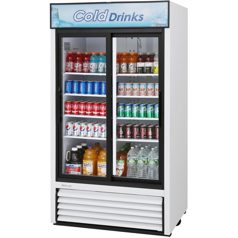 Turbo Air - 41.3" White Refrigerated with 2 Sliding Glass Door Merchandiser - TGM-35R-N