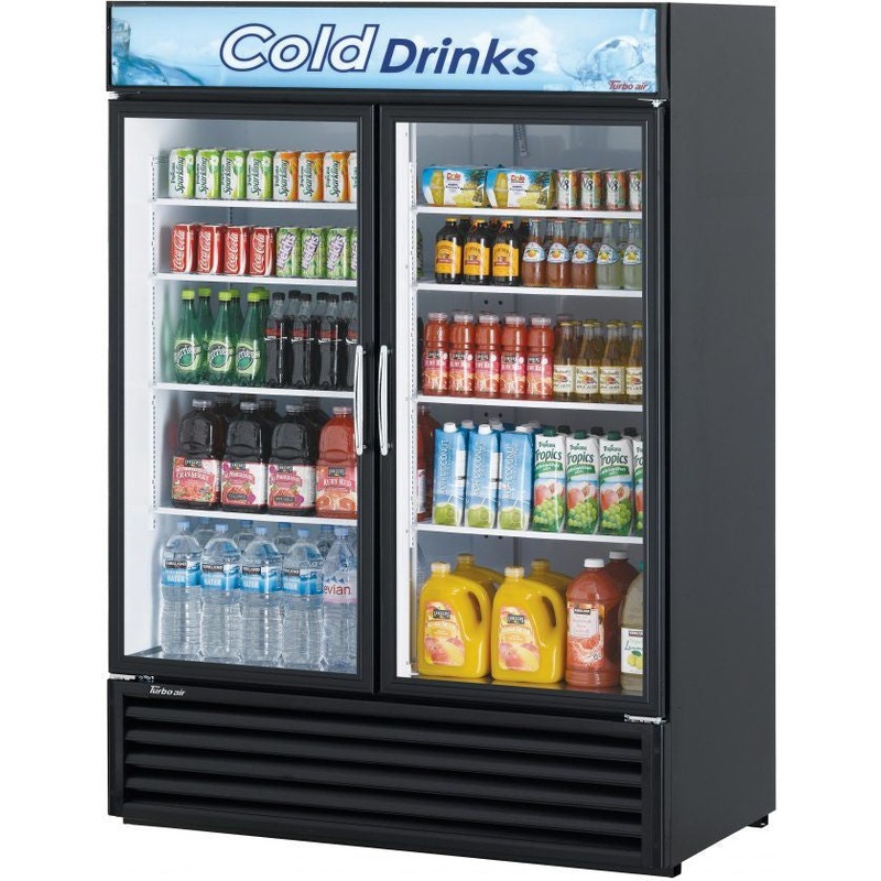 Turbo Air - 55.7" Black Refrigerated Glass Door Merchandiser - TGM-50RSB-N