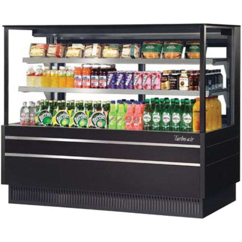 Turbo Air - 60" Black Paris Baguette European Straight Front Flat Glass Refrigerated Bakery Display Case - TCGB-60UF-B-N/PB