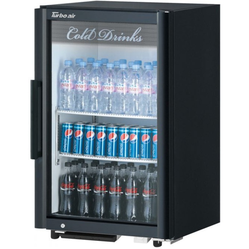 Turbo Air - Super Deluxe 25" Black Countertop Display Refrigerator with Swing Door - TGM-7SDB-N6